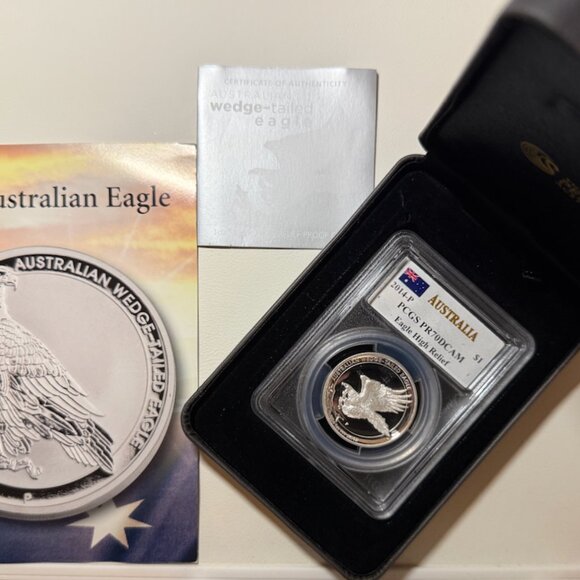2017-P Australia S$1 Wedge-Tailed Eagle MS70 NGCS. John Mercanti Signed - Picture 7 of 9